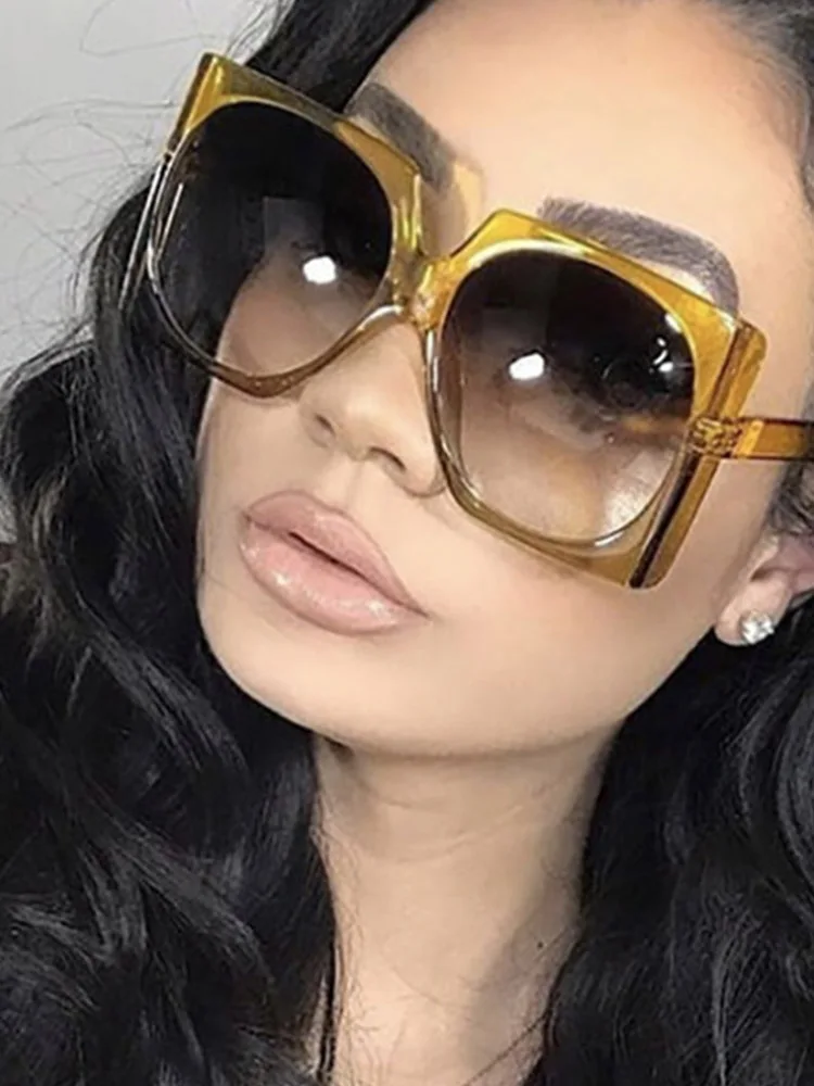 Retro Square Brand Designer Sunglasses Women Fashion Eye Glasses Oversized Luxury Glasses eyewear