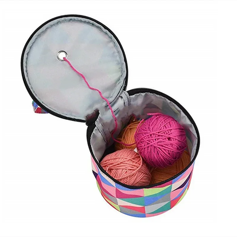 Yarn Storage Bag Round Knitting Wool Yarn Bags Organizer Crochet Sewing Needles Handbag Weave Tools