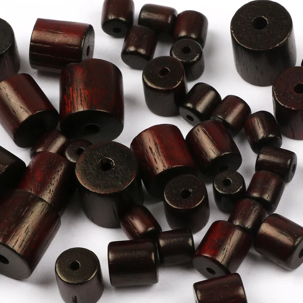 Natural Cylindrical Sandalwood Wood Beads 6/8/10/12mm Spacer Loose Wooden Beads For Jewelry Making