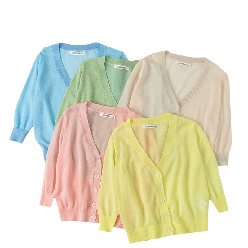 Summer Autumn Baby Girl Sweater Baby Girls Clothes Knitted V-Neck Cardigan Kids Candy Colors Sweater