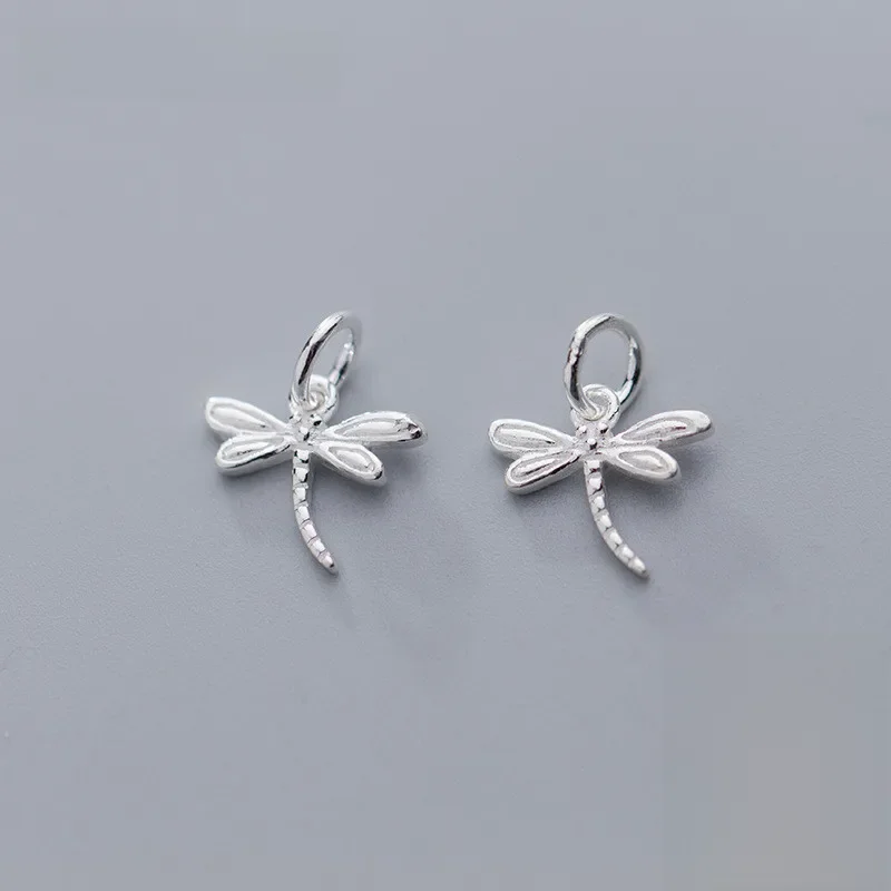 MEETSOFT Trendy 925 Sterling Silver dragonfly insect DIY Necklace Making Finding Handmade Chic Charms Jewelry Accessories