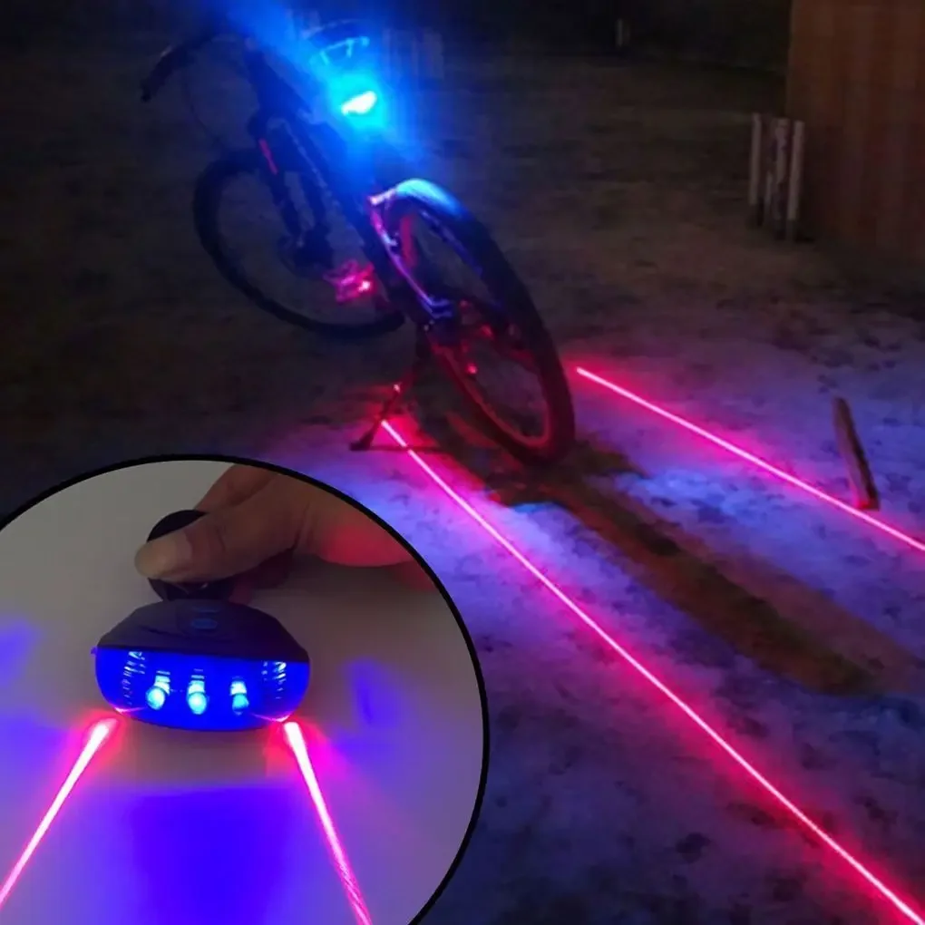 Waterproof Bicycle Cycling Lights Taillights LED Laser Safety Warning Bicycle Lights Bicycle Tail