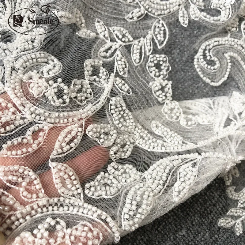 Ivory White Embroidery Beaded Sequins Appliques, Wedding and Evening Dress, Flower Accessories,