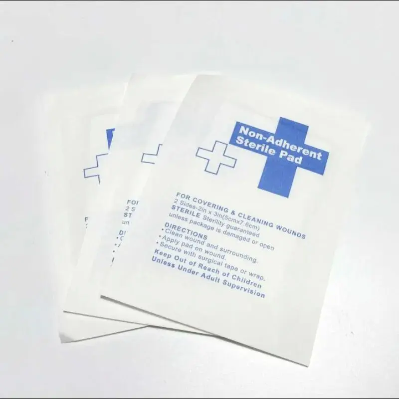 HOT 50pcs/lot Gauze Pad 100% Cotton first aid Kit Waterproof Wound Dressing Sterile Medical Gauze