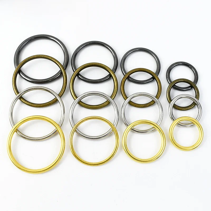 20pcs Meetee O Ring 20-50mm Metal Round Circle for Clothing Handbag Shoes Bags Belt Buckles Hardware Leather Crafts Accessories