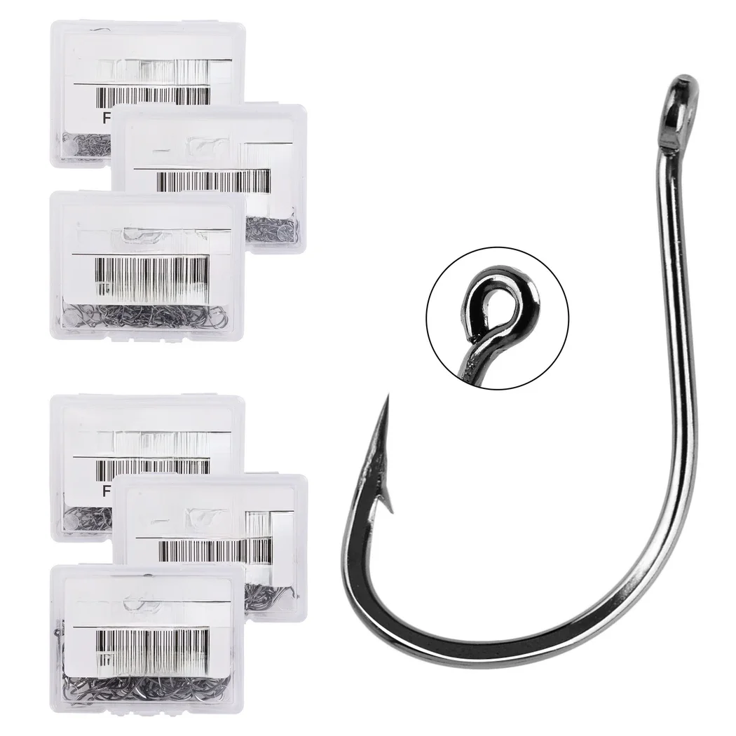 100pcs/ Box Japan Izu Fish Hook High Carbon Steel Barbed In Fly Fishing Hook Worm Pond Fishing Bait Holder Jig Hole Pesca Hooks