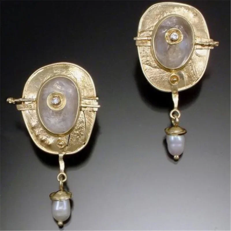 Classic Charm Vintage Pearl Dangle Earrings For Women Long Charm Earrings Brincos boucle d'oreille 2020 Female Wedding Jewe