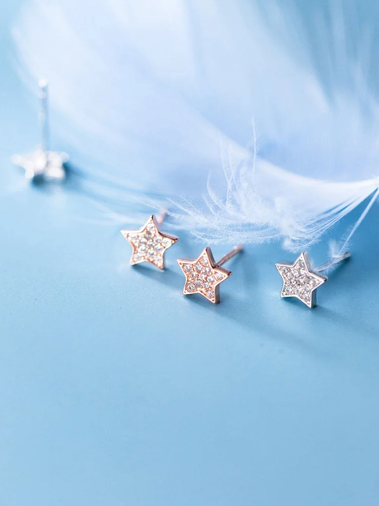 La Monada Stud Earrings For Women Silver 925 Minimalist Shine Star Fine Women Earrings Jewelry Stud