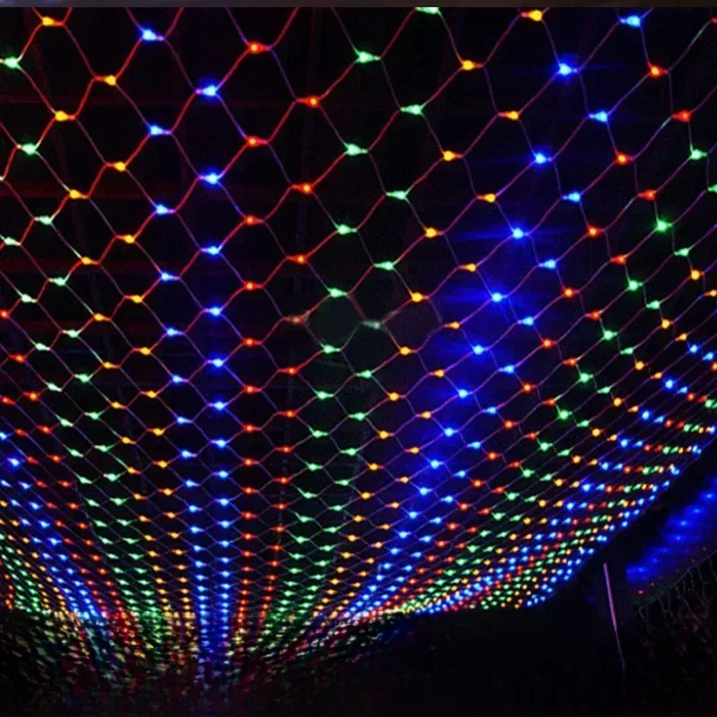 Christmas Garlands LED String Christmas Net Mesh Lights Fairy Xmas Party Garden Wedding Home Decoration Curtain Lights