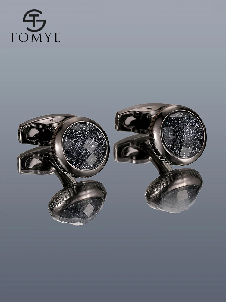 Men's Cufflinks TOMYE XK20S039 High Quality Starry Sky Round Metal Formal Dress Shirt Cuff Links for