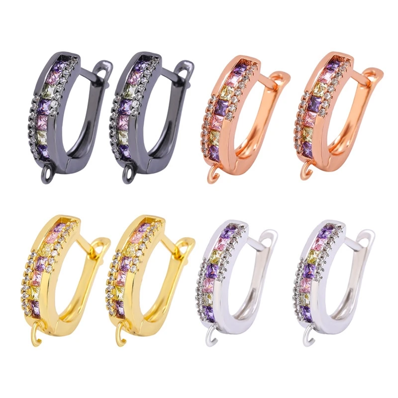 Juya DIY Earwire Fixtures Shvenzy Gold/Silver Color Earring Hooks Accessories For Handmade Luxury Dangle Women's Earring Ma
