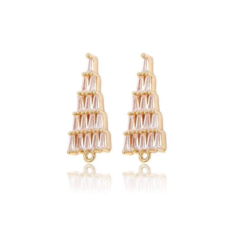 2020 New Luxury DIY Necklace Earrings Pendant Accessories 14k Real Gold Plated Zircon Crystal