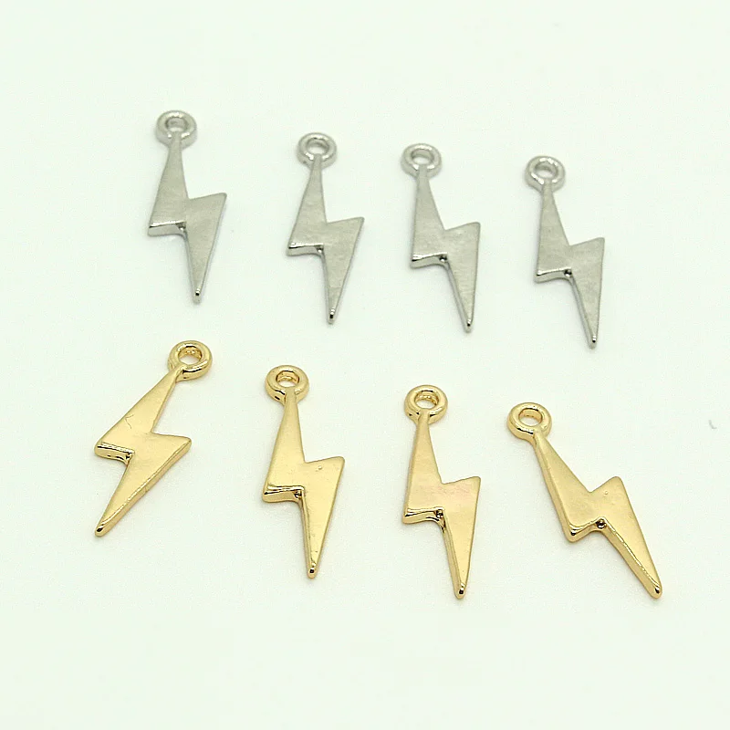 10pcs 2 Colors Lightning Alloy Charms Cool Pendant For Earring Bracelet Diy Jewelry Make