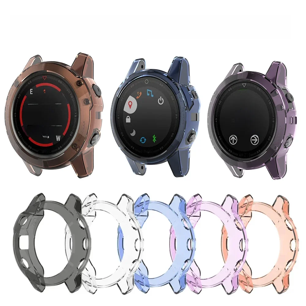 Soft TPU Protector Case For Garmin Fenix 5 5S 5X Plus Clear Protective Shell Frame Bumper Cover
