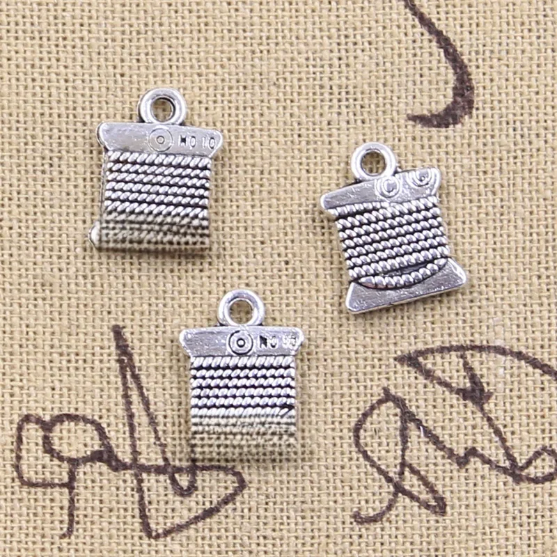20pcs Charms Yarn Silk Curd 15x11mm Antique Bronze Silver Color Pendants DIY Crafts Making Findings Handmade Tibetan Jewelry
