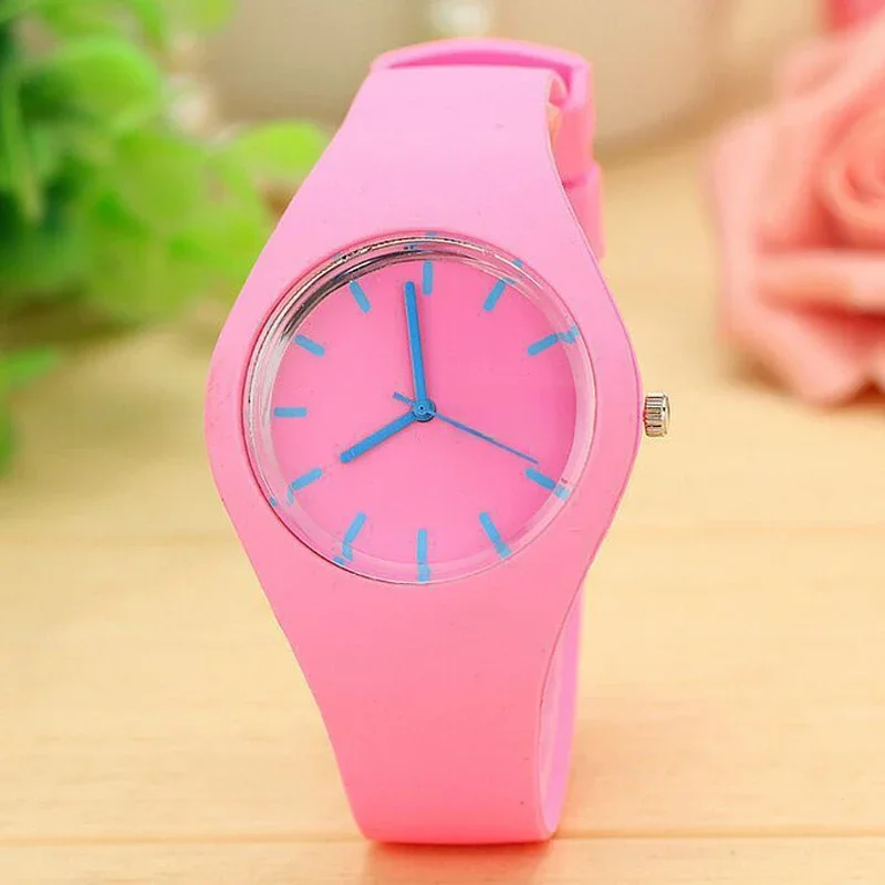 Geneva Women's Watches Fashion Pink Candy Jelly Watches Women Sport Watches Silicone Band Quartz Wristwatches Ladies Watche