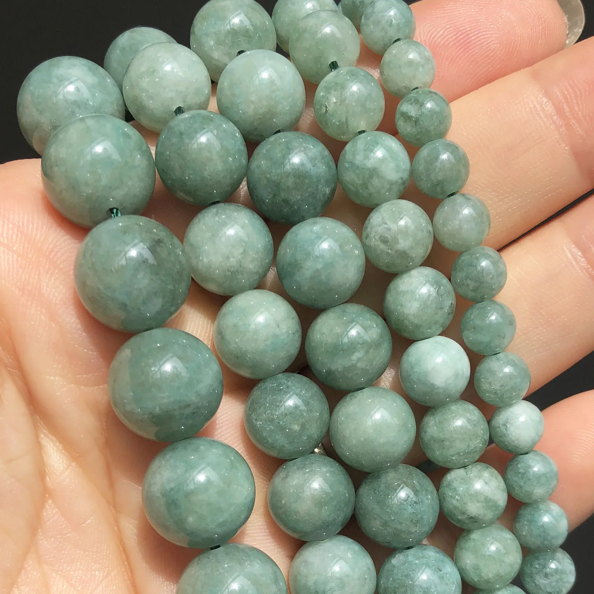 6 8 10 12mm Burmese Jades Stone Beads Natural Loose Spacer Beads For Jewelry Making Round Beads DIY