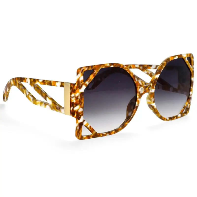 49127 Fashion Big Frame Square Luxury Brand Sunglasses Women Hollow Oversized Shades UV400 Vintage