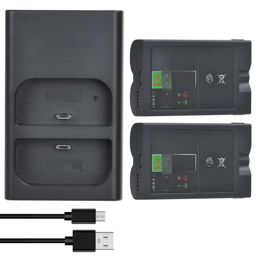 2Pcs 6700mAh Built-in USB RV4 Battery + Charger for Ring Video Doorbell 2, Spotlight Cam, Stick Up
