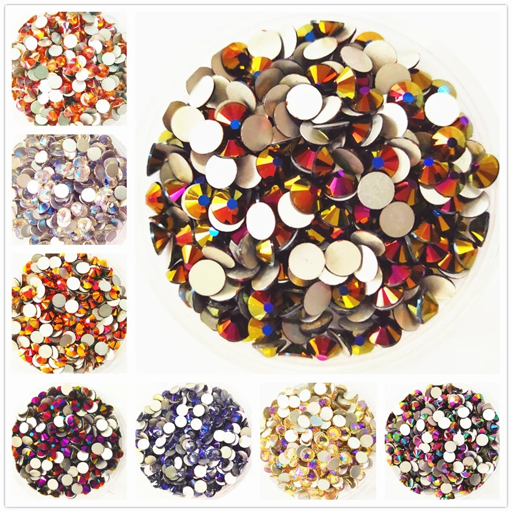S3-S30 New Colors Top Quality Crystal Non Hotfix Nail art Rhinestone Super Bright Glass Gule On