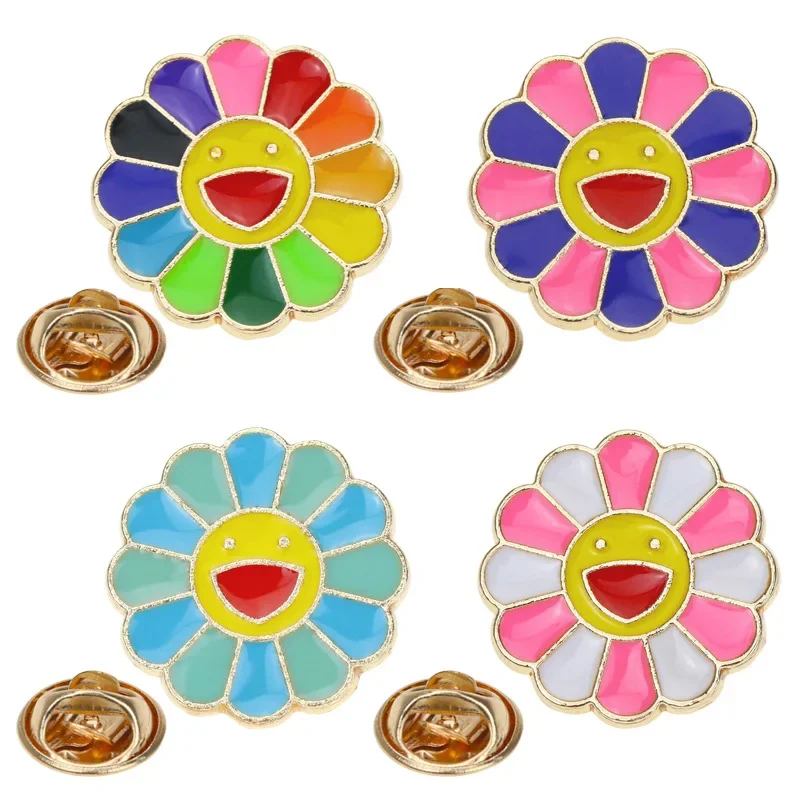 Sweet pin, seven-color sunflower series, drip brooch, student alloy clothing corsage jewelry, bag