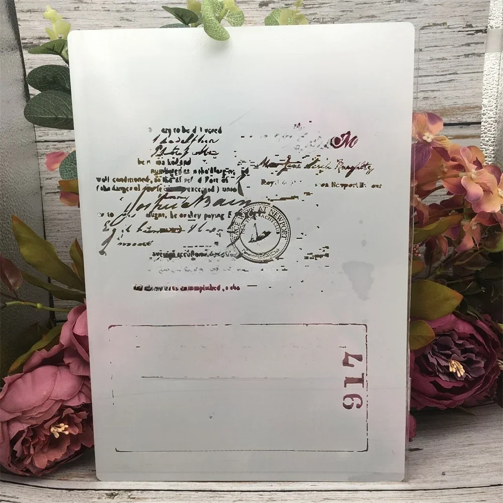 A4 29cm Vintage Mail Letters Envelop DIY Layering Stencils Wall Painting Scrapbook Coloring