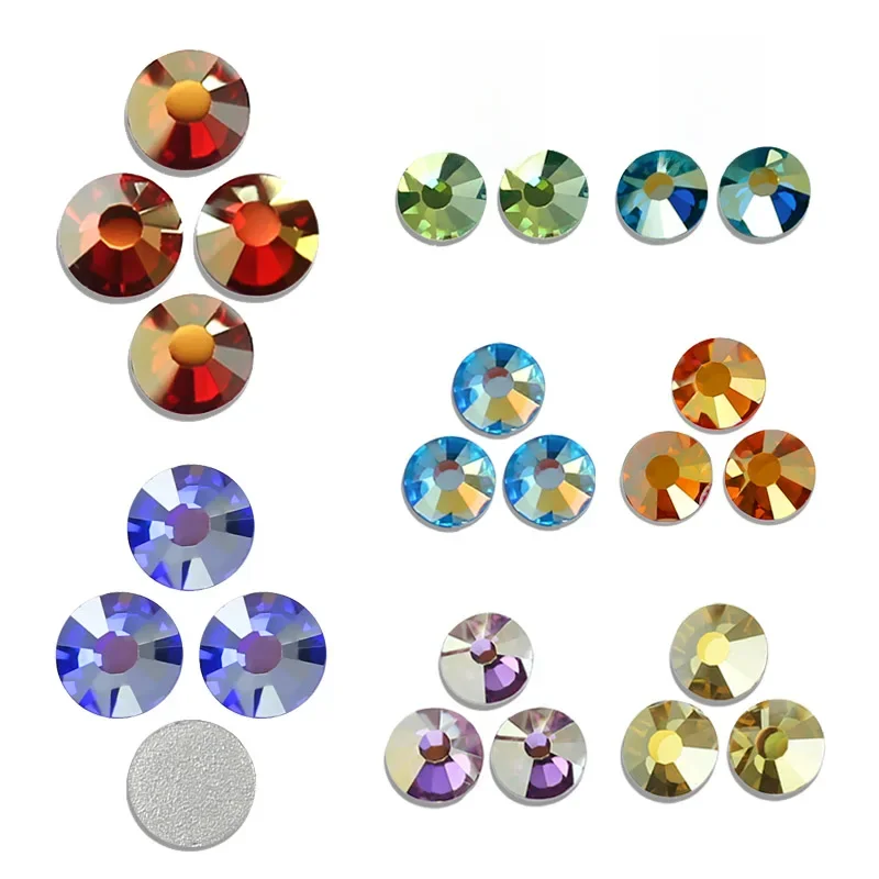Exquisite Shimmer AB CZ coatings non hot fix crystal flat back rhinestone strass glitters stone for DIY nail art wedding diamond