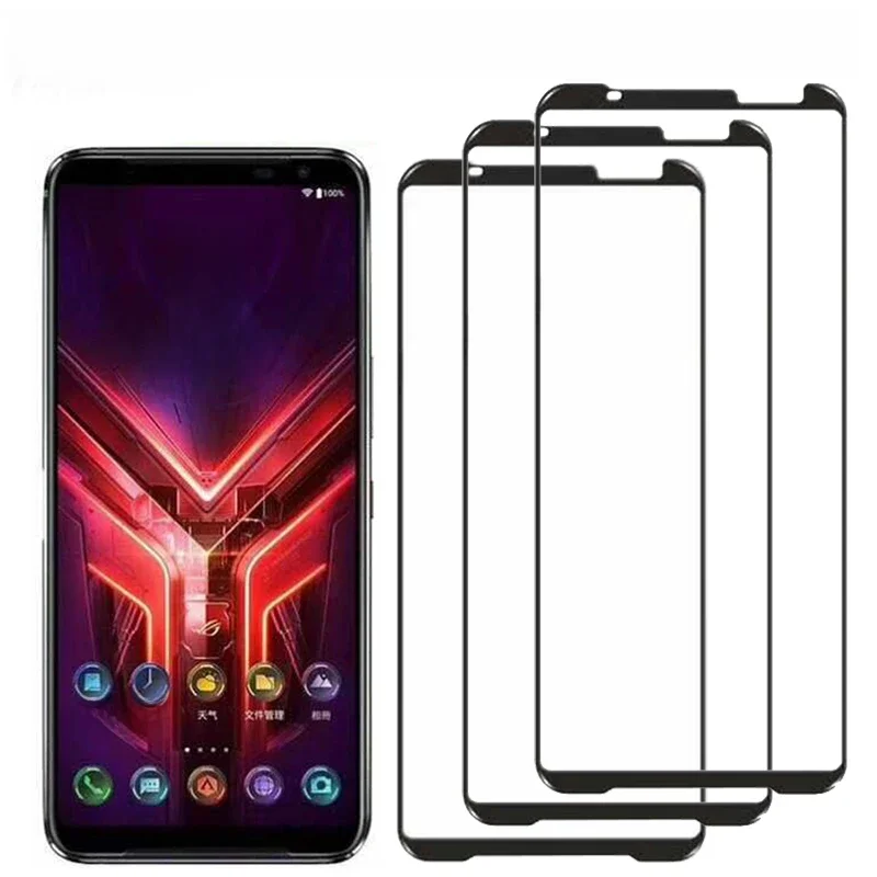 3 Pieces Full Glue Tempered Glass For Asus ROG Phone 3 ZS661KS Screen Protector For ROG Phone 3