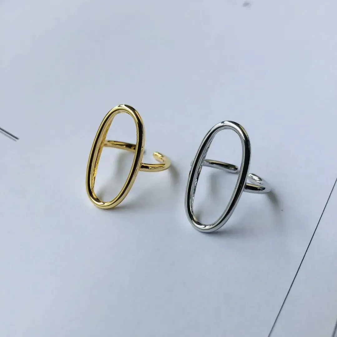 Simple Circle O Open Adjustable Size Rings For Women Wedding Engagement Party Gifts