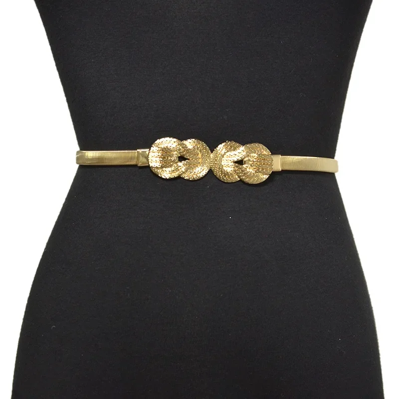 Luxury Desinger New Women's Metal Waist Chain Fashion Wild Big Cloud Elastic Spring Chain Waist