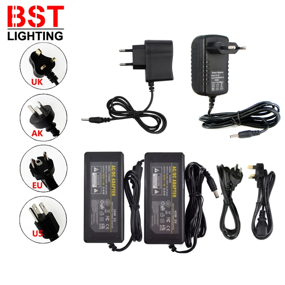 DC5V High Quality Led Power Supply Adapter 2A 3A 5A 6A 8A Led Transformer LED Driver For WS2801
