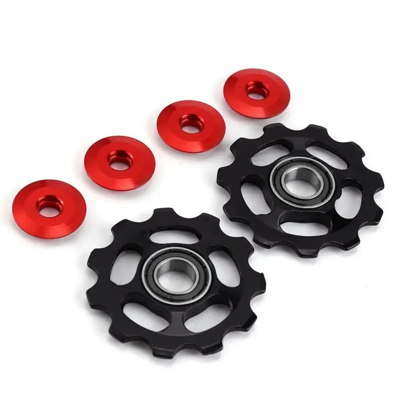 2 Set 11T Ultralight MTB Aluminum Alloy Bike Bearing Jockey Wheel Rear Derailleur Pulley Outdoor