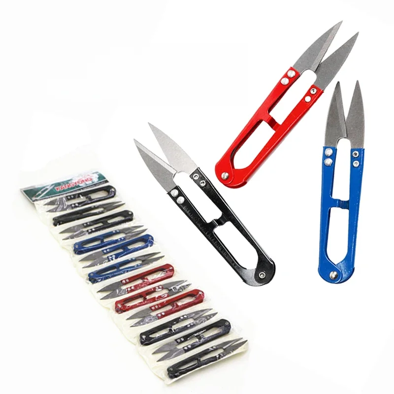 12pcs Tailor Scissors Cross Stitch Garment High Quality U Shape Spring Sewing Scissors Tool Diy