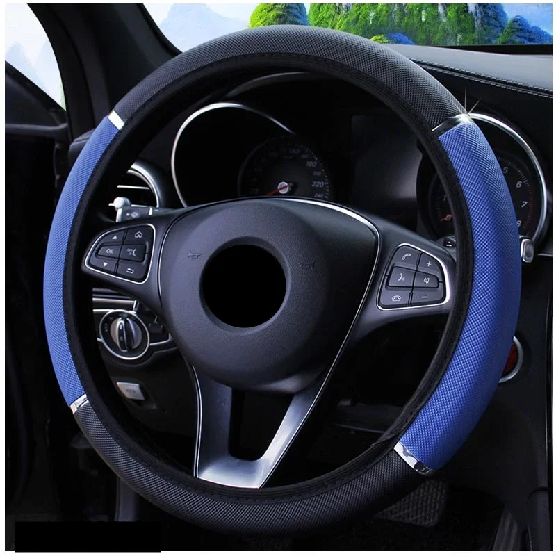 Anti Slip Auto Decoration PU Leather Steering Covers Car-styling Universal Car Steering Wheel Cover