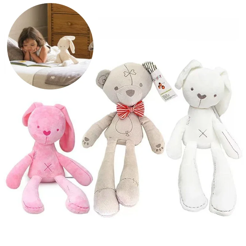 42CM Cute Rabbit Bear Doll Baby Soft Plush Toys For Children Appease Sleeping Stuffed&Plush Animal Baby Toys For Infants Gif