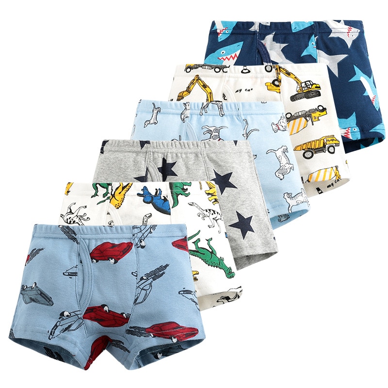 Sale New Free Shipping High Quality Boys Boxer Shorts Panties Kids children dinosaur car underwear 2-10years Old 3pcs/6pcs