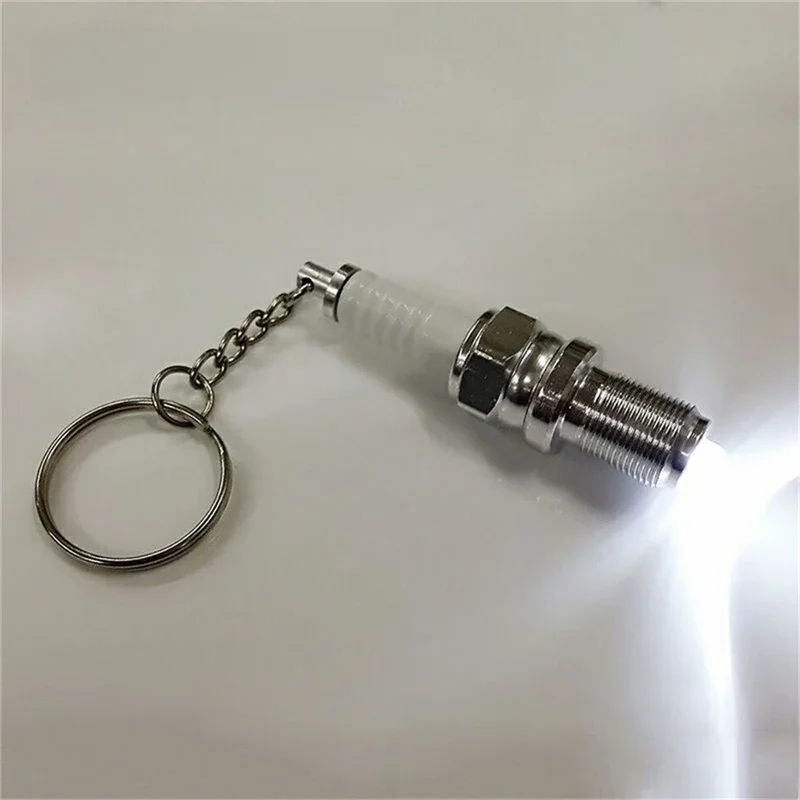 Casual Fashion LED Key Chain Spark Plug Key Chain Keychain Car Parts Keyring  keychain  marvel