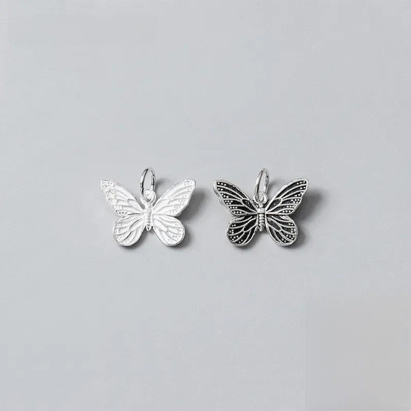 MEETSOFT Romantic 925 Sterling Silver Butterfly Minimlist Charms Special of DIY Handmade Necklace