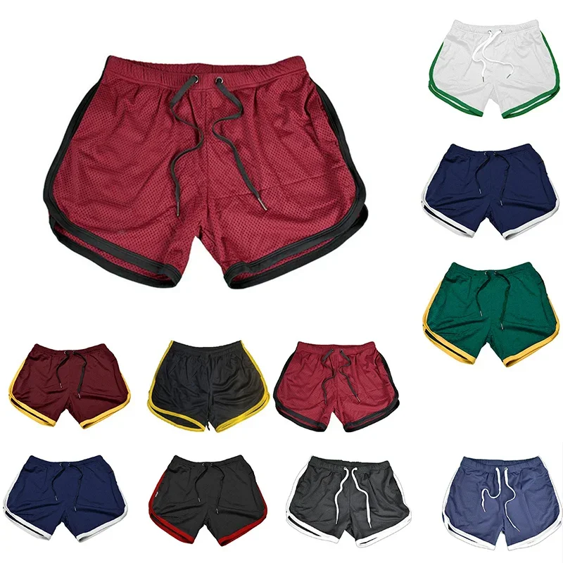 2024 Men's Sports Gym Athletic Shorts Middle Trousers Elastic Band Sports Man Middle Soft Cotton Blend Running