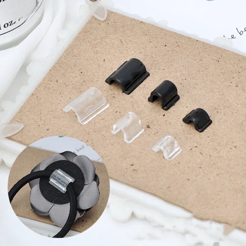 100pcs Rubber Bow Band Base Cabochons Connector For DIY Needlework Elastic Hair Bow Hairpin Jewelry