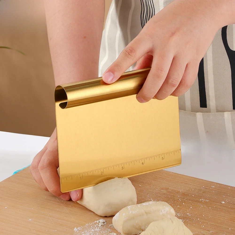 1/2Pcs Bread Scraper Stainless Steel Pizza Dough Scraper Cake Spatulas Tools Bread Baker Kitchen