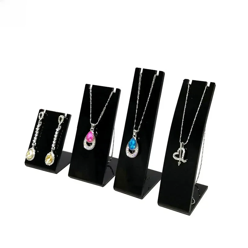 Acrylic Necklace Jewellry Display Holder Earring Pendant Stud Jewelry Exhibition Shelf White Black
