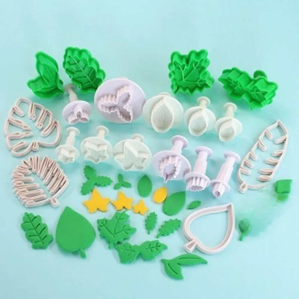 3/4pcs Cute Baking Biscuit Mold Diy Leaf Shape Embossing Cookie Cutter Fondant  Leaf Mold Supply