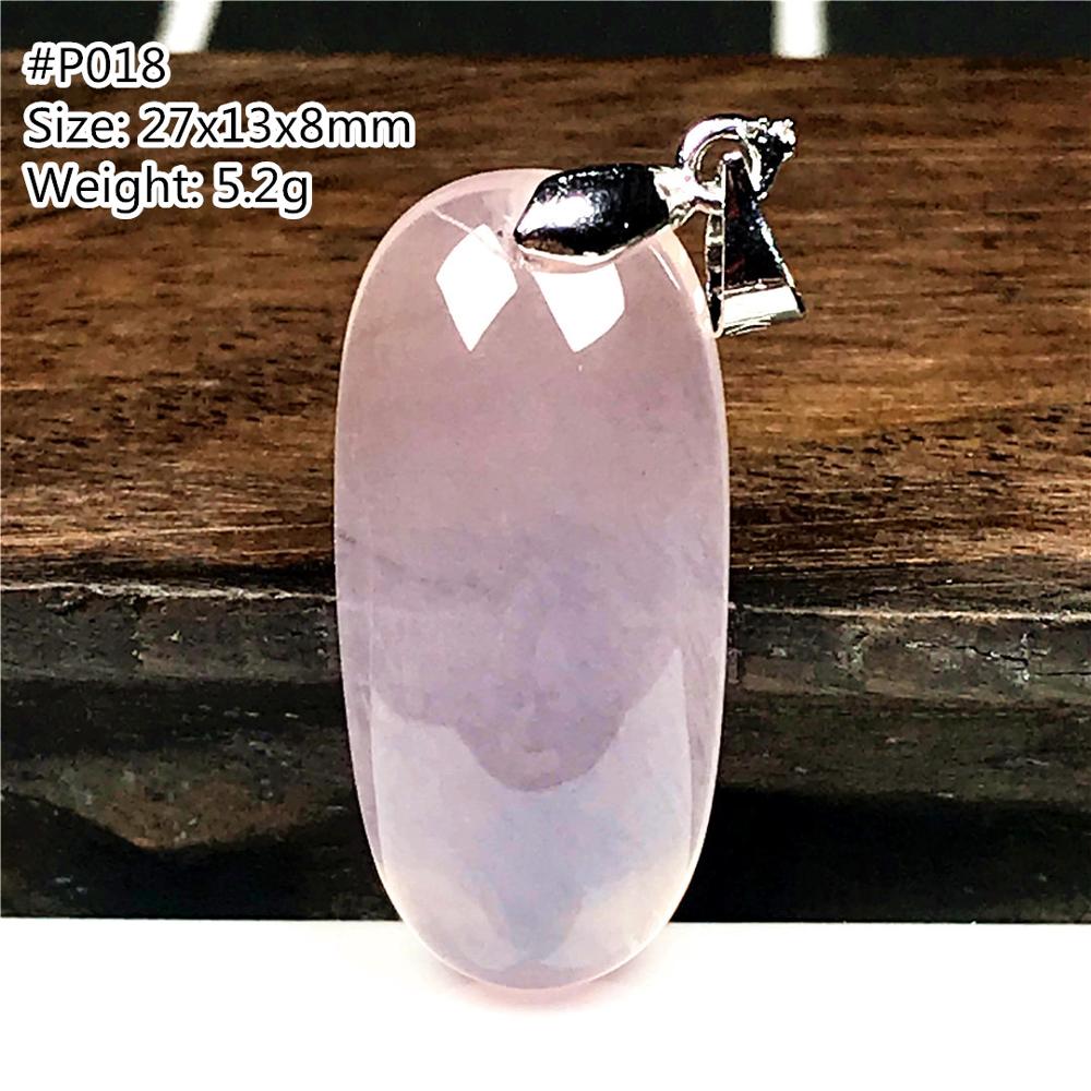 Genuine Natural Pink Rose Quartz Pendant Jewelry For Women Man Water Drop Beads Silver Mozambique Crystal Necklace Pendant AAAAA