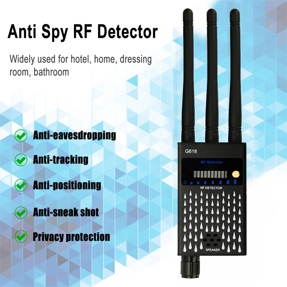 Three Antennas Professional Radio Frequency Detection Device GSM GPS RF Signal Detector Anti
