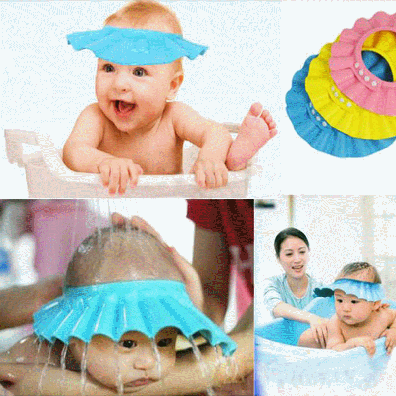 1pc Baby Wash Hair Safe Shampoo Shower Cap Bathing Protect Soft Cap Hat For Baby Children Kids Shampoo Hat EVA Material