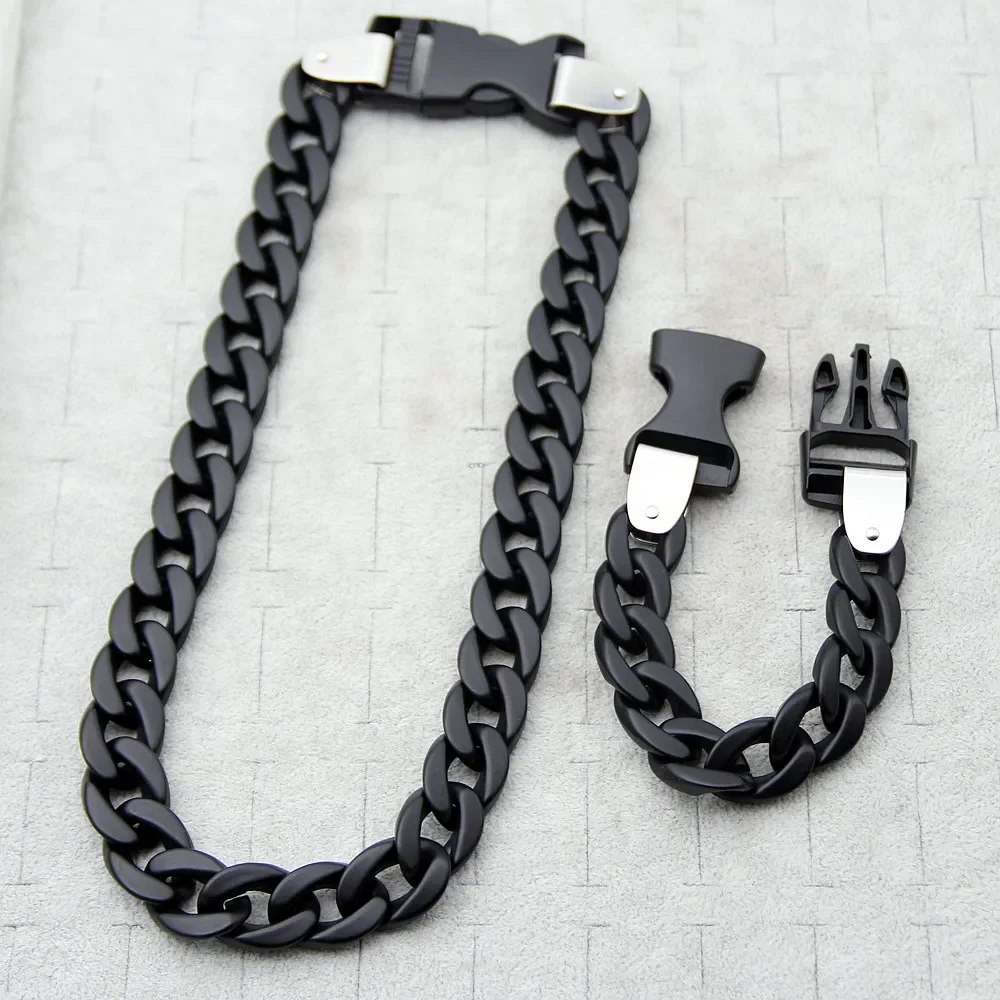 FishSheep New Acrylic Chain Buckle Necklace For Men Women Rock Punk Transparent Chain Choker