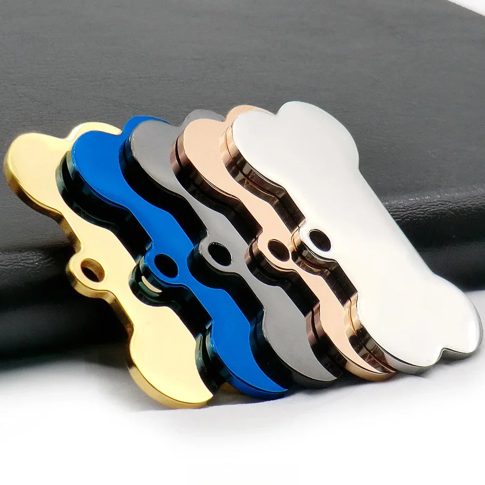 20pcs cat dog ID tag dog Personalized Stainless steel Collar bone pet Charm Pet name pendant Bone