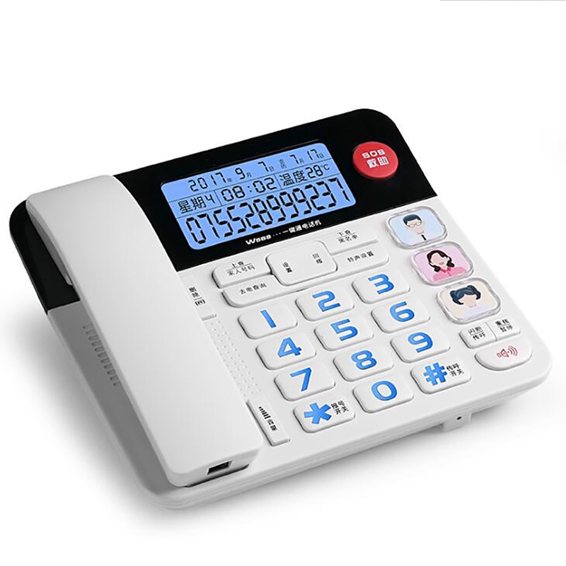 Hands-Free Dial Photo Memory Corded Phone One-Touch 3 Photo Button sтелефон , Big Button Keypad, SOS Function, for Senior Elders