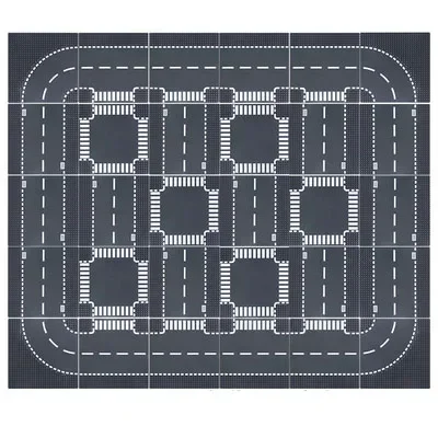 City Road Street Baseplate Straight Crossroad Curve T-Junction Building Blocks Base Plate 32*32